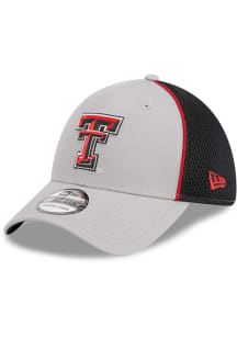 New Era Texas Tech Red Raiders Mens Grey Pipe Neo 39THIRTY Flex Hat