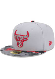 New Era Chicago Bulls Grey Active Training Camo Visor JR 59FIFTY Youth Fitted Hat