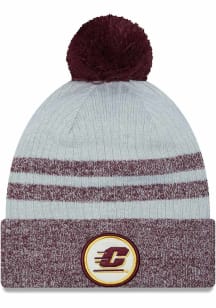 New Era Central Michigan Chippewas Gold Patch Cuff Pom Mens Knit Hat