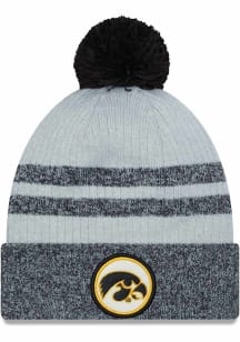 New Era Iowa Hawkeyes Gold Patch Cuff Pom Mens Knit Hat