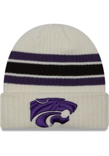 New Era K-State Wildcats White Vintage Cuff Mens Knit Hat