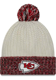 New Era Kansas City Chiefs White Fresh Cuff Pom Womens Knit Hat