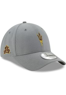 New Era Arizona State Sun Devils Fork Logo Diamond Era Stretch Snap 9FORTY Adjustable Hat - Ash