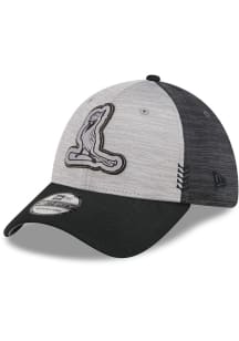 New Era St Louis Cardinals Mens Graphite 2024 Clubhouse CW Black 39THIRTY Flex Hat