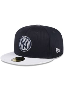 New Era New York Yankees Mens Navy Blue 2024 Batting Practice 59FIFTY Fitted Hat