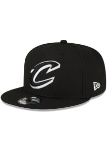New Era Cleveland Cavaliers Black Basic Black and White Logo 9FIFTY Mens Snapback Hat