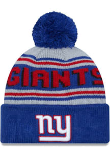 New Era New York Giants Grey Evergreen Wordmark Pom Mens Knit Hat
