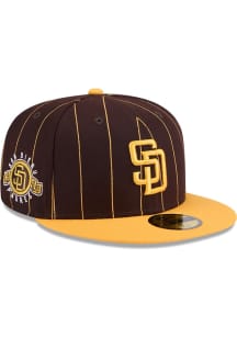 New Era San Diego Padres Mens Brown Throwback 2T Pinstripe 59FIFTY Fitted Hat