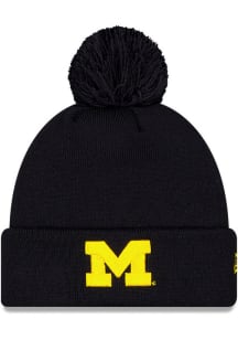 New Era Michigan Wolverines Blue Cuff Mens Knit Hat