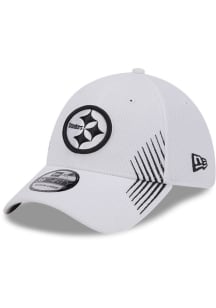 New Era Pittsburgh Steelers Mens White Active Arrow Stitch 39THIRTY Flex Hat