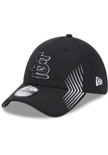 New Era St Louis Cardinals Mens Black Active Arrow Stitch 39THIRTY Flex Hat