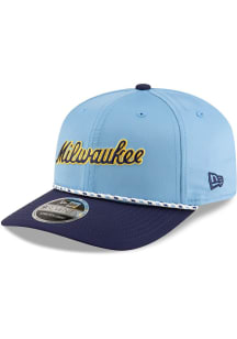 New Era Milwaukee Brewers Rope 9SEVENTY Stretch Snap Adjustable Hat - Light Blue