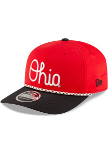 New Era Ohio State Buckeyes Rope 9SEVENTY Stretch Snap Adjustable Hat - Red