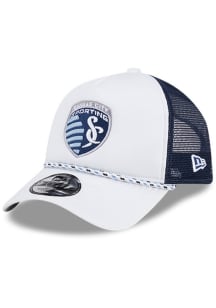 New Era Sporting Kansas City Court Sport Foam Rope Trucker Adjustable Hat - White