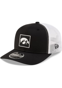 New Era Iowa Hawkeyes Silicone 9SEVENTY Stretch Snap Trucker Adjustable Hat - Black