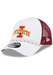 New Era Iowa State Cyclones Court Sport Foam Rope Trucker Adjustable Hat - White