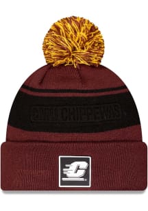 New Era Central Michigan Chippewas Maroon Dart Cuff Pom Beanie Mens Knit Hat
