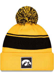 New Era Iowa Hawkeyes Black Dart Cuff Pom Beanie Mens Knit Hat