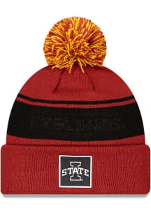 New Era Iowa State Cyclones Maroon Dart Cuff Pom Beanie Mens Knit Hat