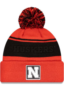 New Era Nebraska Cornhuskers Red Dart Cuff Pom Beanie Mens Knit Hat