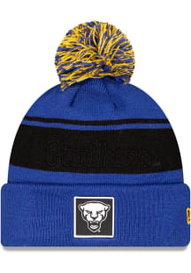 New Era Pitt Panthers Blue Dart Cuff Pom Beanie Mens Knit Hat