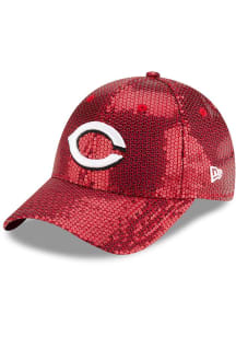 New Era Cincinnati Reds Red Womens Sequin Adjustable Womens Adjustable Hat