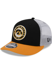 New Era Iowa Hawkeyes Throwback 3T Circular Trucker LP 9FIFTY Adjustable Hat - Black