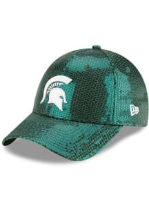 New Era Michigan State Spartans Green Womens Sequin Adjustable Womens Adjustable Hat