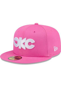 New Era Oklahoma City Dodgers Mens Pink 2024 Theme Night AC 59FIFTY Fitted Hat
