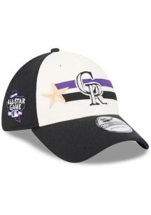 New Era Colorado Rockies Mens Black 2024 All-Star Game Workout 39THIRTY Flex Hat