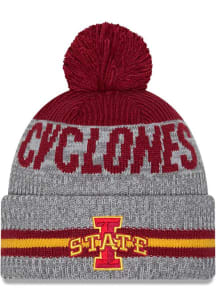 New Era Iowa State Cyclones Grey Runner JR Cuff Pom Youth Knit Hat
