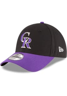 New Era Colorado Rockies Replica The League 9FORTY Adjustable Hat - Black