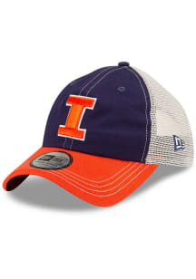 New Era Illinois Fighting Illini Navy Blue 2T Casual Classic Trucker Womens Adjustable Hat