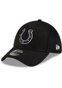 New Era Indianapolis Colts Mens Black Black and White Logo 39THIRTY Flex Hat