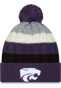 New Era K-State Wildcats Purple Cabled JR Cuff Pom Youth Knit Hat
