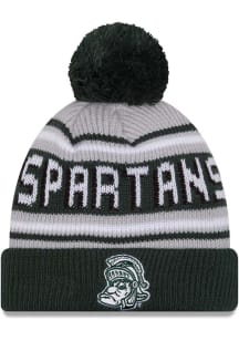 New Era Michigan State Spartans Green Evergreen JR Cuff Pom Youth Knit Hat