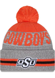 New Era Oklahoma State Cowboys Grey Runner JR Cuff Pom Youth Knit Hat