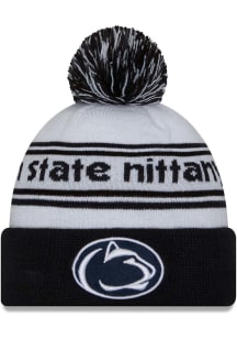 New Era Penn State Nittany Lions White Banded JR Cuff Pom Youth Knit Hat