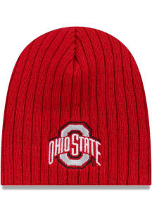 New Era Ohio State Buckeyes Evergreen Mini Fan Baby Knit Hat - Red