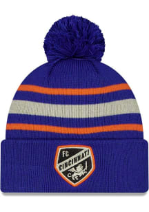 New Era FC Cincinnati Blue Knit Pom Mens Knit Hat