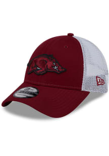 New Era Arkansas Razorbacks Evergreen Trucker 9FORTY Design Adjustable Hat - Cardinal