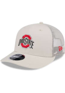 New Era Ohio State Buckeyes Canvas Trucker LP 9FIFTY Adjustable Hat - Grey