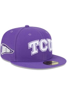 New Era TCU Horned Frogs Mens Purple Pennant 59FIFTY Fitted Hat