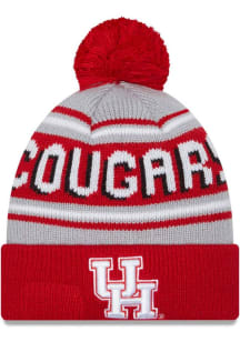 New Era Houston Cougars Red Evergreen Cuff Pom Mens Knit Hat