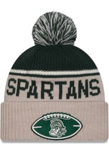 New Era Michigan State Spartans White 2024 Sideline Historic Sport Cuff Mens Knit Hat
