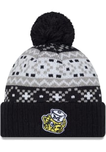New Era Michigan Wolverines Blue Nostalgia Cuff Pom Mens Knit Hat