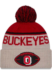 New Era Ohio State Buckeyes White 2024 Sideline Historic Sport Cuff Mens Knit Hat