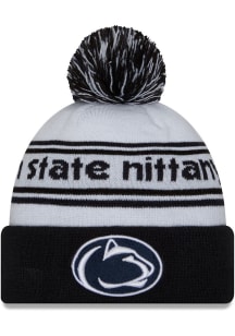 New Era Penn State Nittany Lions White Banded Cuff Pom Mens Knit Hat