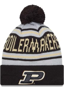 New Era Purdue Boilermakers Black Evergreen Cuff Pom Mens Knit Hat