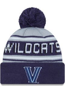 New Era Villanova Wildcats Navy Blue Evergreen Cuff Pom Mens Knit Hat